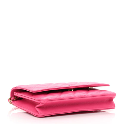 Chanel Caviar Quilted Wallet On Chain WOC Rose 4 of 12