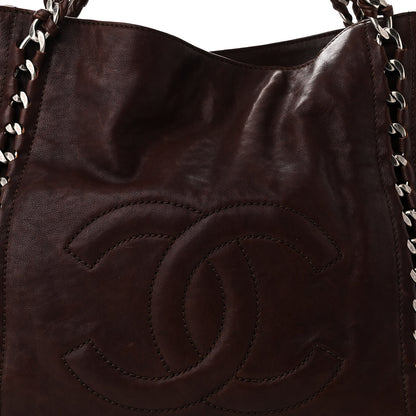 Chanel Glazed Calfskin Modern Chain Tote Burgundy 8 of 10