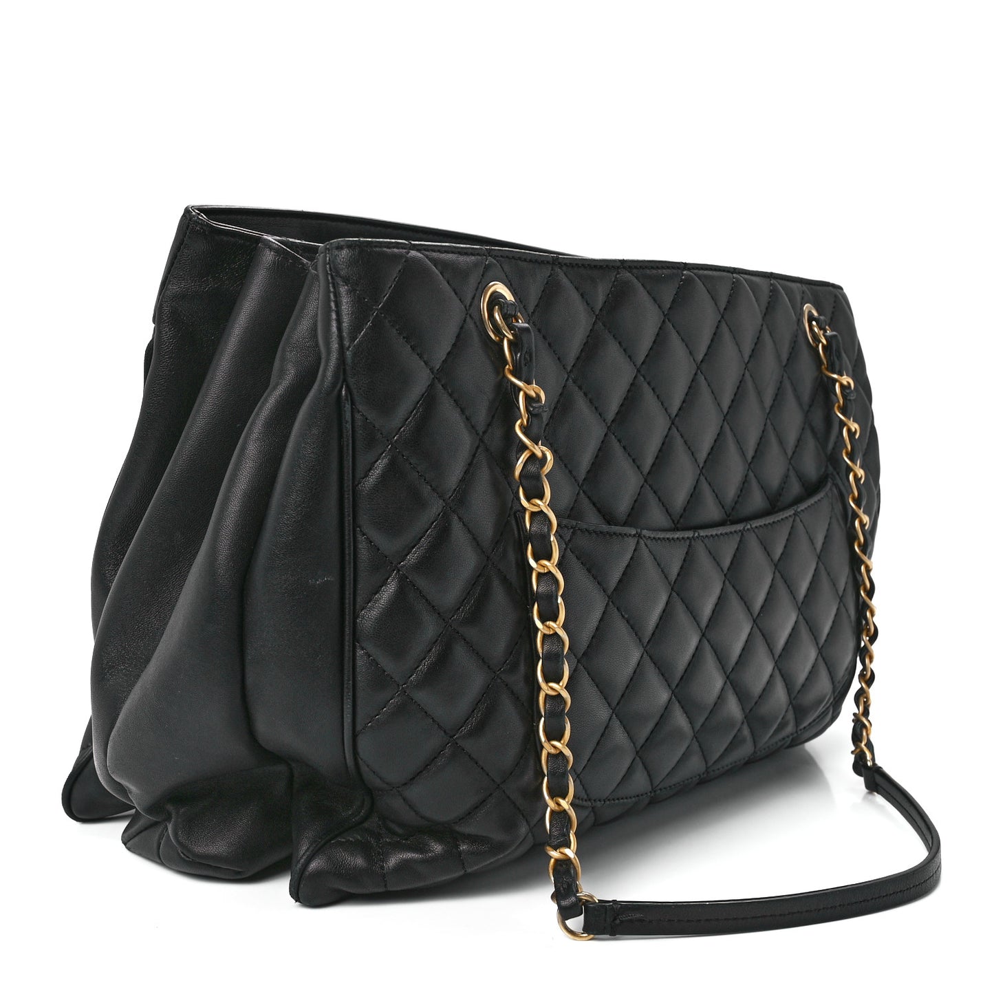 Lambskin Quilted Coco Vintage Tote Black