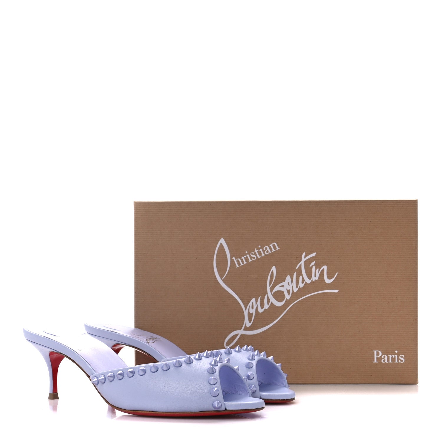 Christian Louboutin Nappa Spike Me Dolly 55 Sandals 37 Skylight