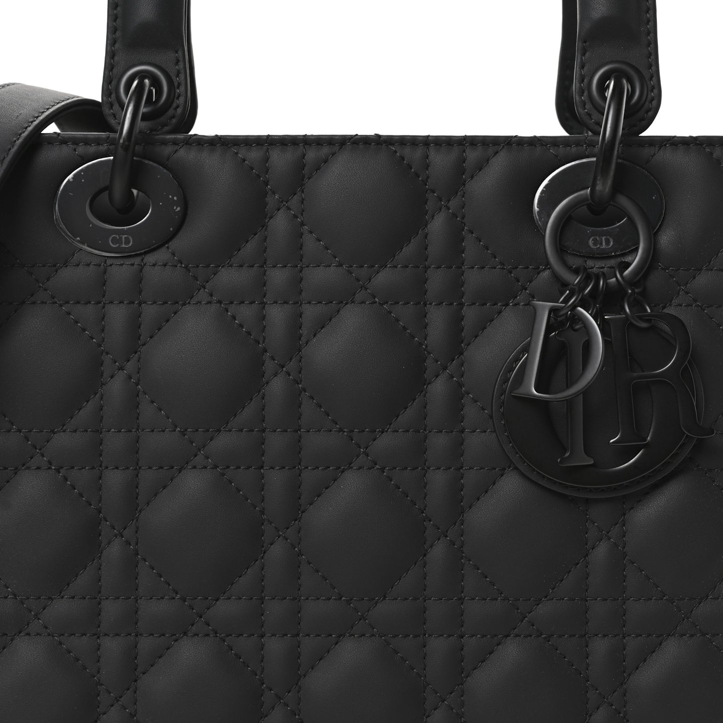 Ultra Matte Calfskin Cannage Medium Lady Dior Black
