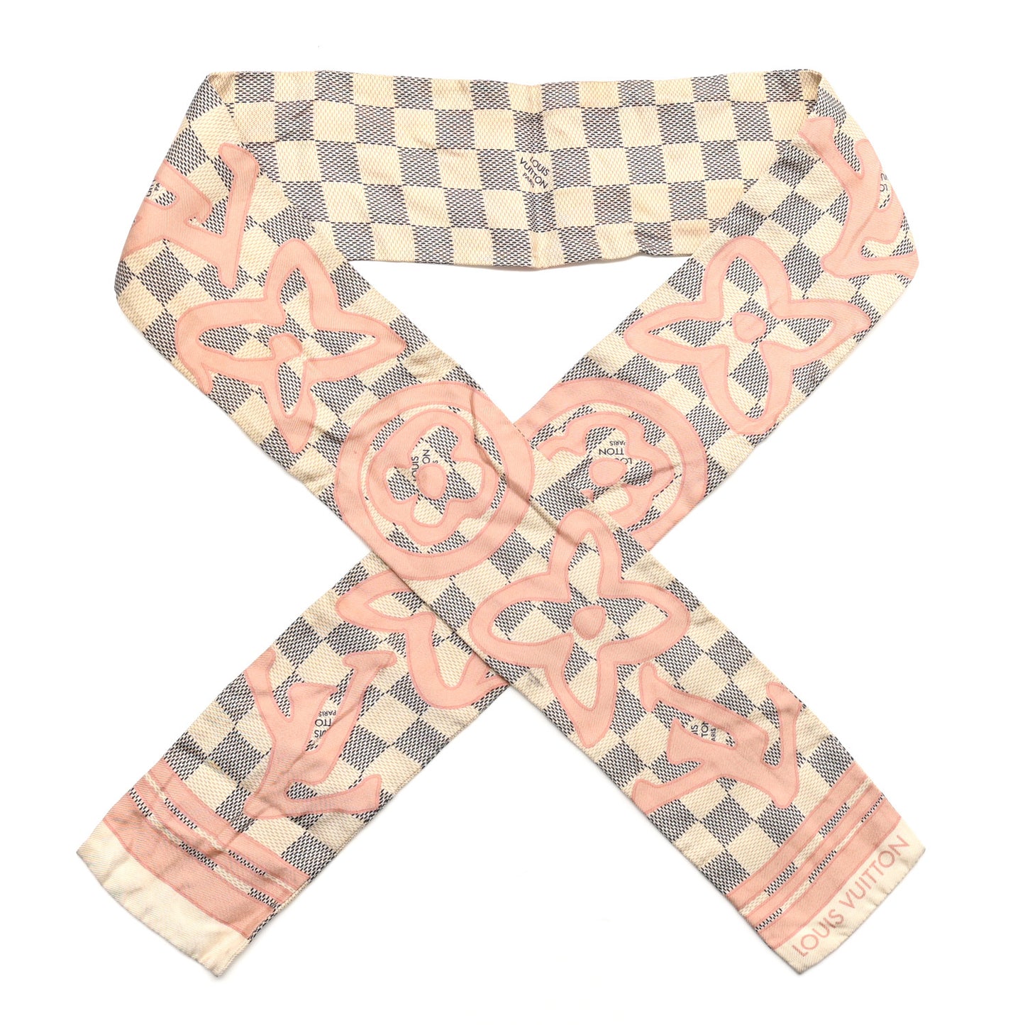 Silk Damier Azur Tahitienne Bandeau Rose Ballerine