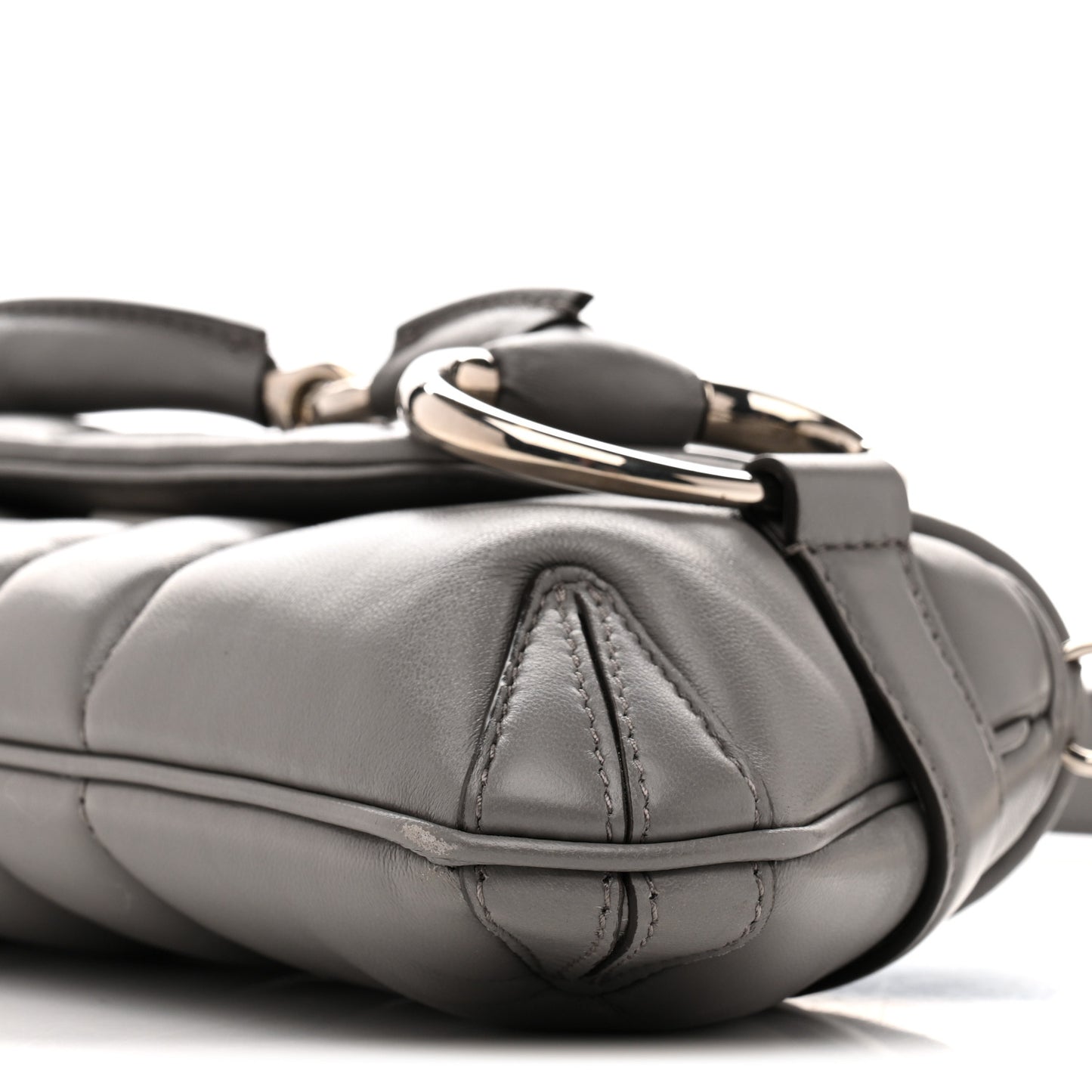 Nappa Vertical Matelasse Small Maxi Horsebit Chain Shoulder Bag Gray