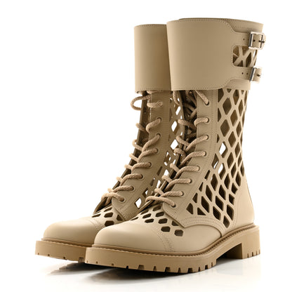 Christian Dior Matte Calfskin Womens D-Trap 30mm Tall Boots 37.5 Corde 3 of 10
