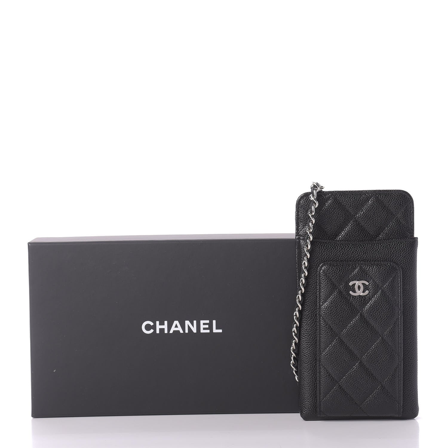 Chanel Caviar Quilted Zip Phone Case Black 12 of 12
