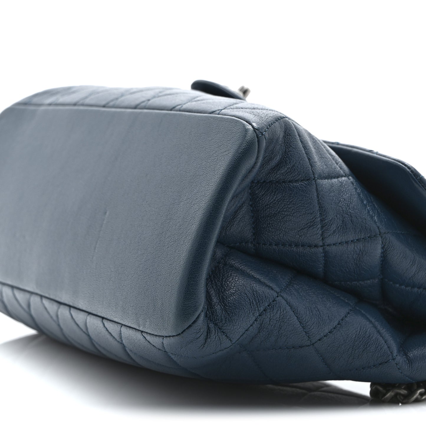 Goatskin Quilted Medium Flap Blue