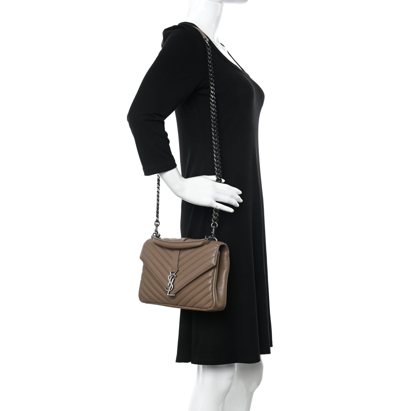 Sheepskin Matelasse Chevron Monogram Medium College Bag Fard