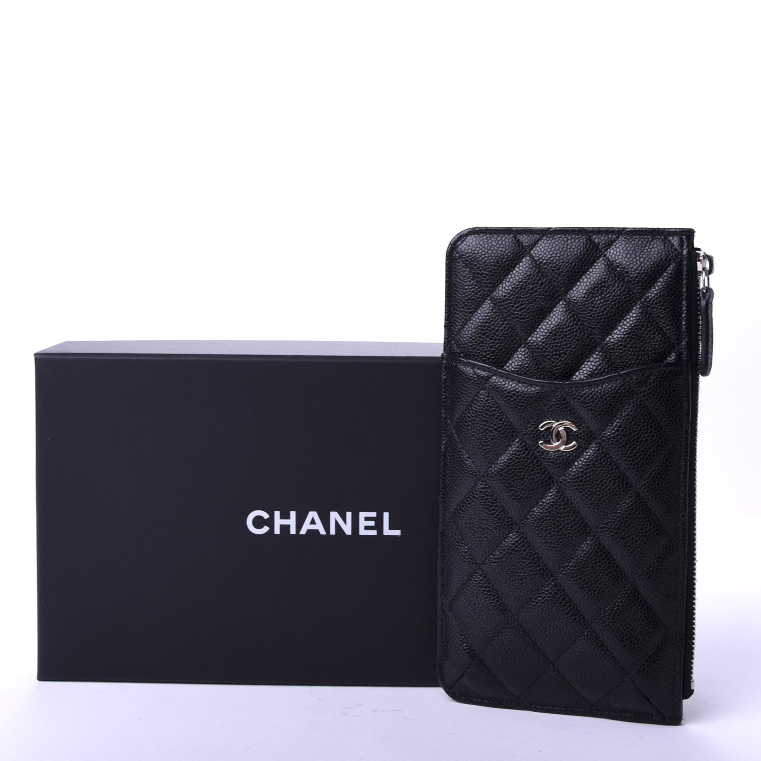 Chanel Caviar Quilted Classic Flat Wallet Pouch Black 8 of 8
