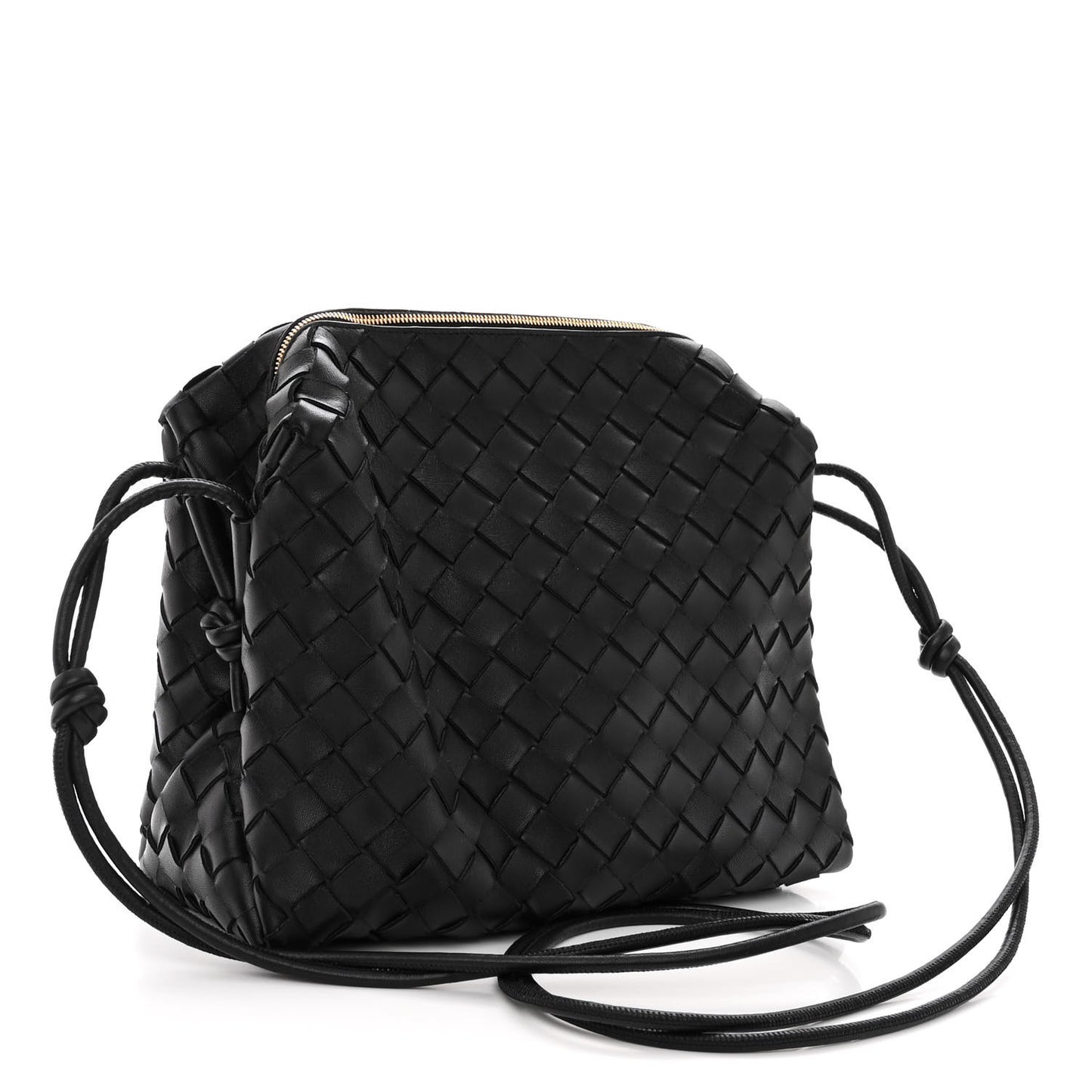Nappa Intrecciato Medium Loop Camera Bag Black