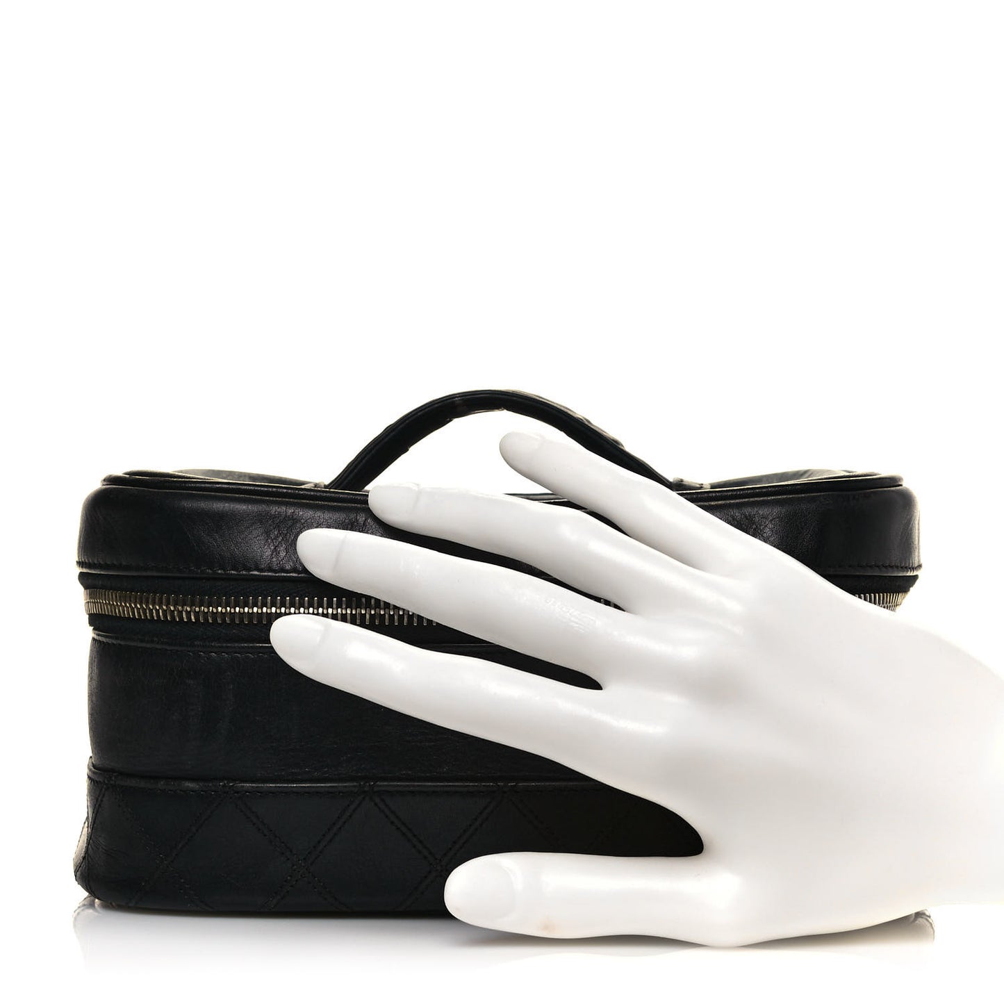 Lambskin Vanity Cosmetic Case Black