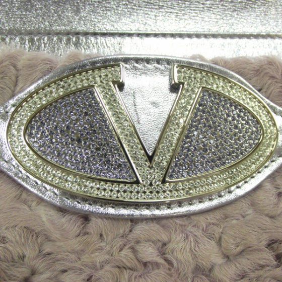 Broadtail Fur Crystal Shoulder Bag