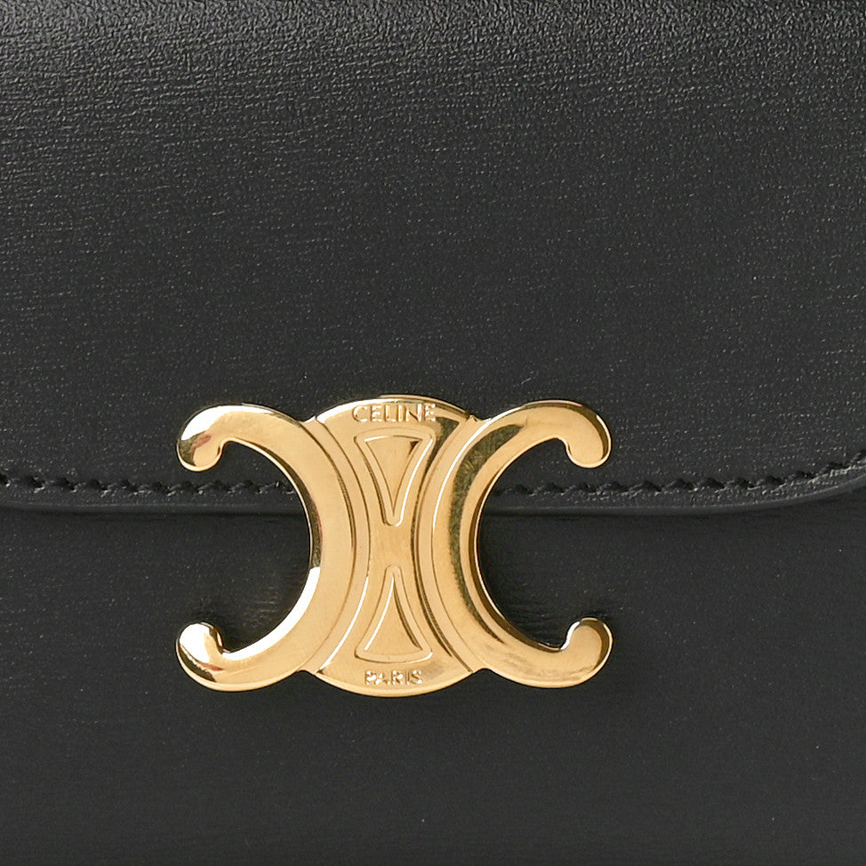 Celine Shiny Calfskin Small Triomphe Wallet Black 7 of 8