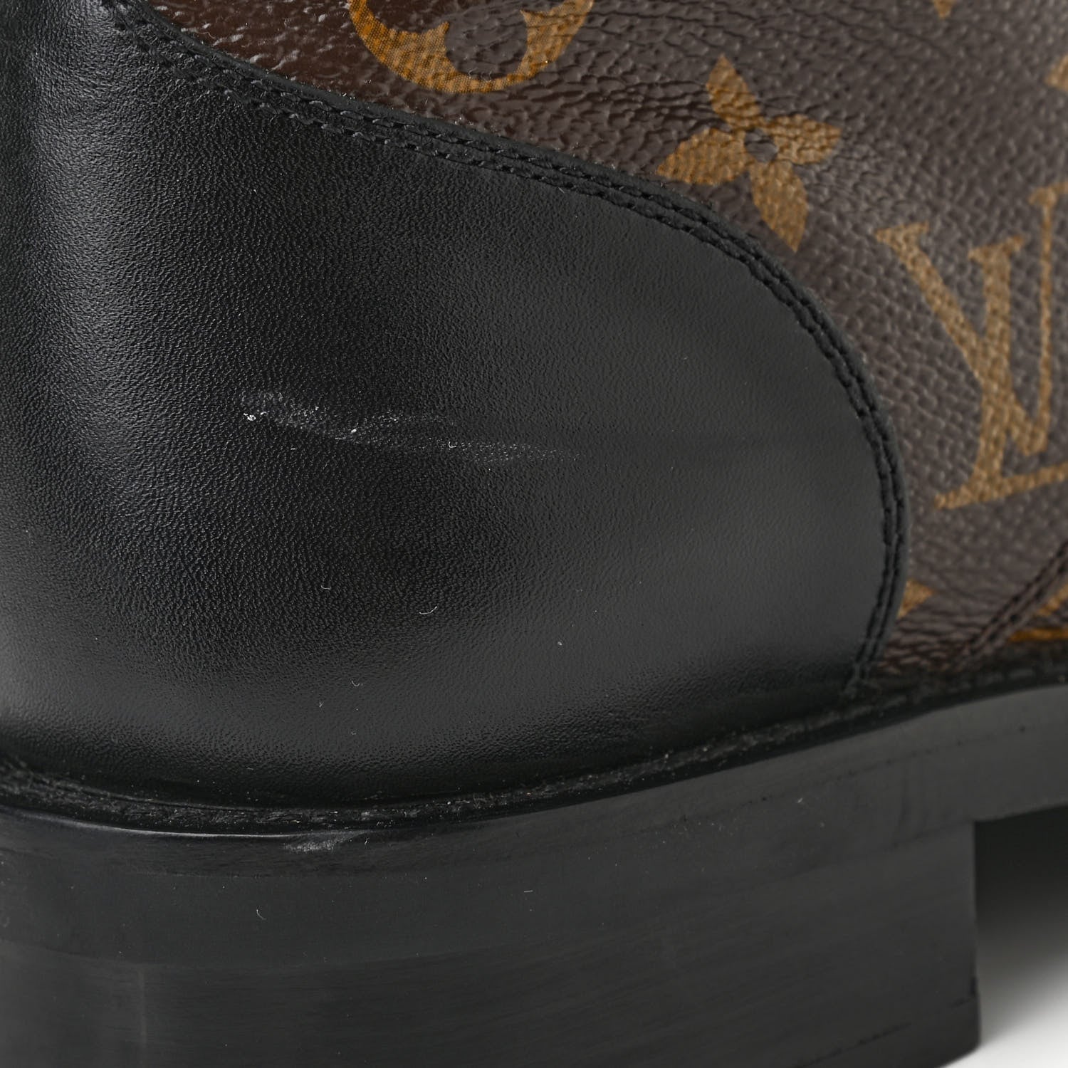 Louis Vuitton Calfskin Monogram Wonderland Flat Ranger Boots 38 Black 9 of 10