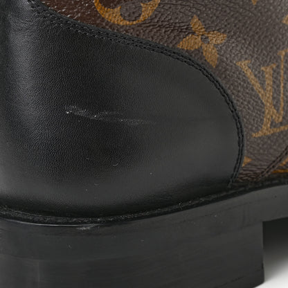 Louis Vuitton Calfskin Monogram Wonderland Flat Ranger Boots 38 Black 9 of 10