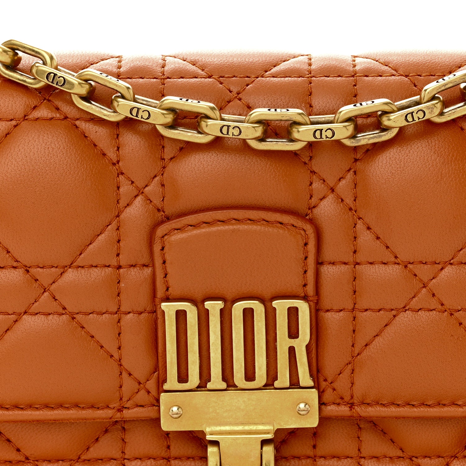 Christian Dior Lambskin Cannage Small Dioraddict Flap Bag Tan 8 of 10