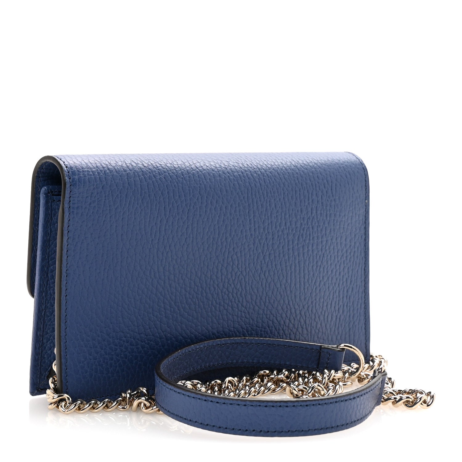Gucci Dollar Calfskin Interlocking G Chain Wallet Caspian 3 of 10