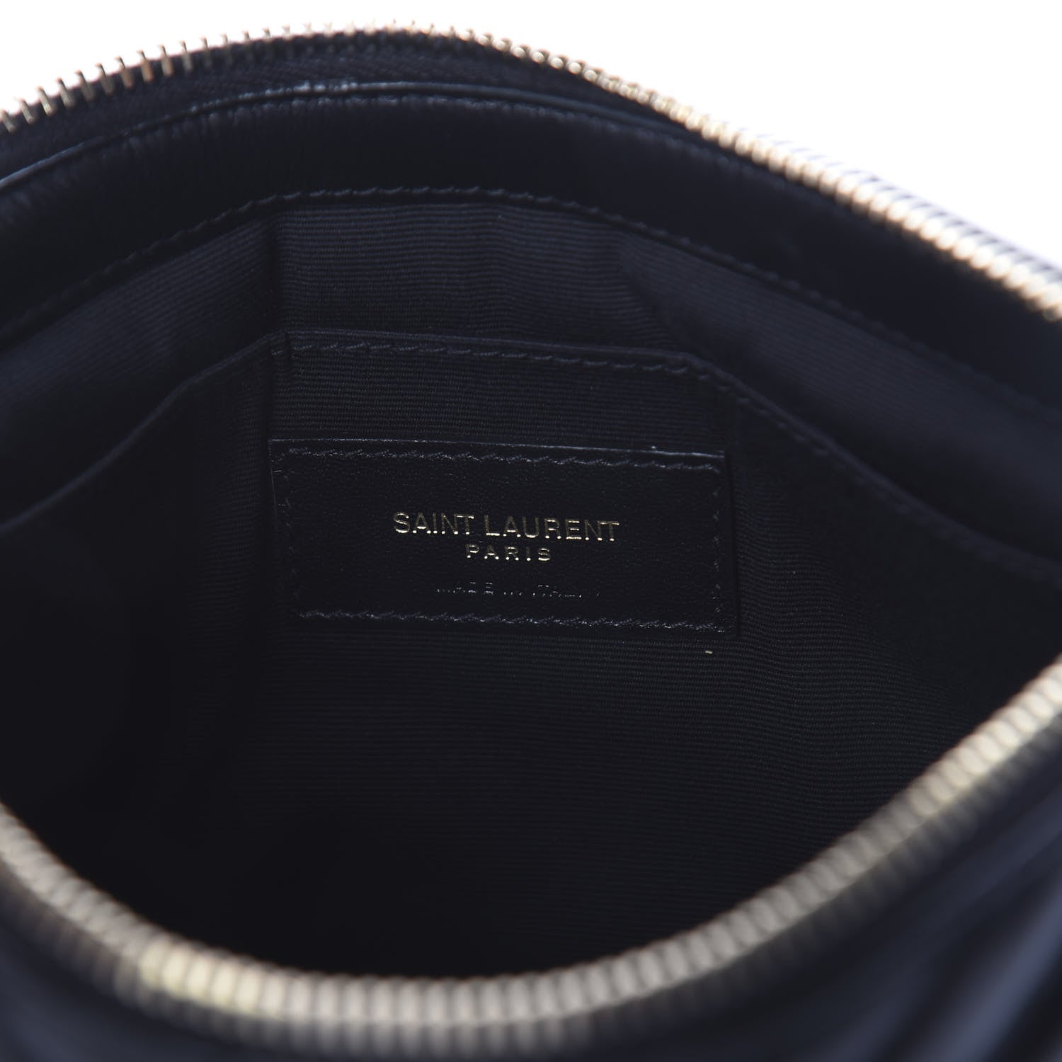 Saint Laurent Calfskin Matelasse Chevron Monogram A5 Wristlet Black 5 of 5