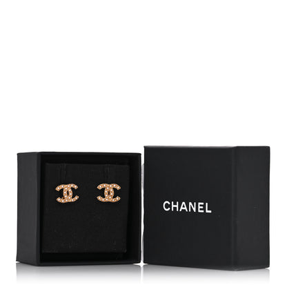 Chanel Pearl Studded CC Earrings Gold 5 of 5