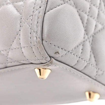 Christian Dior Metallic Lambskin Cannage Large Lady Dior Light Grey 12 of 14