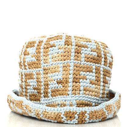 Fendi Cotton Rayon FF Woven Bucket Hat M/L Light Blue 5 of 7