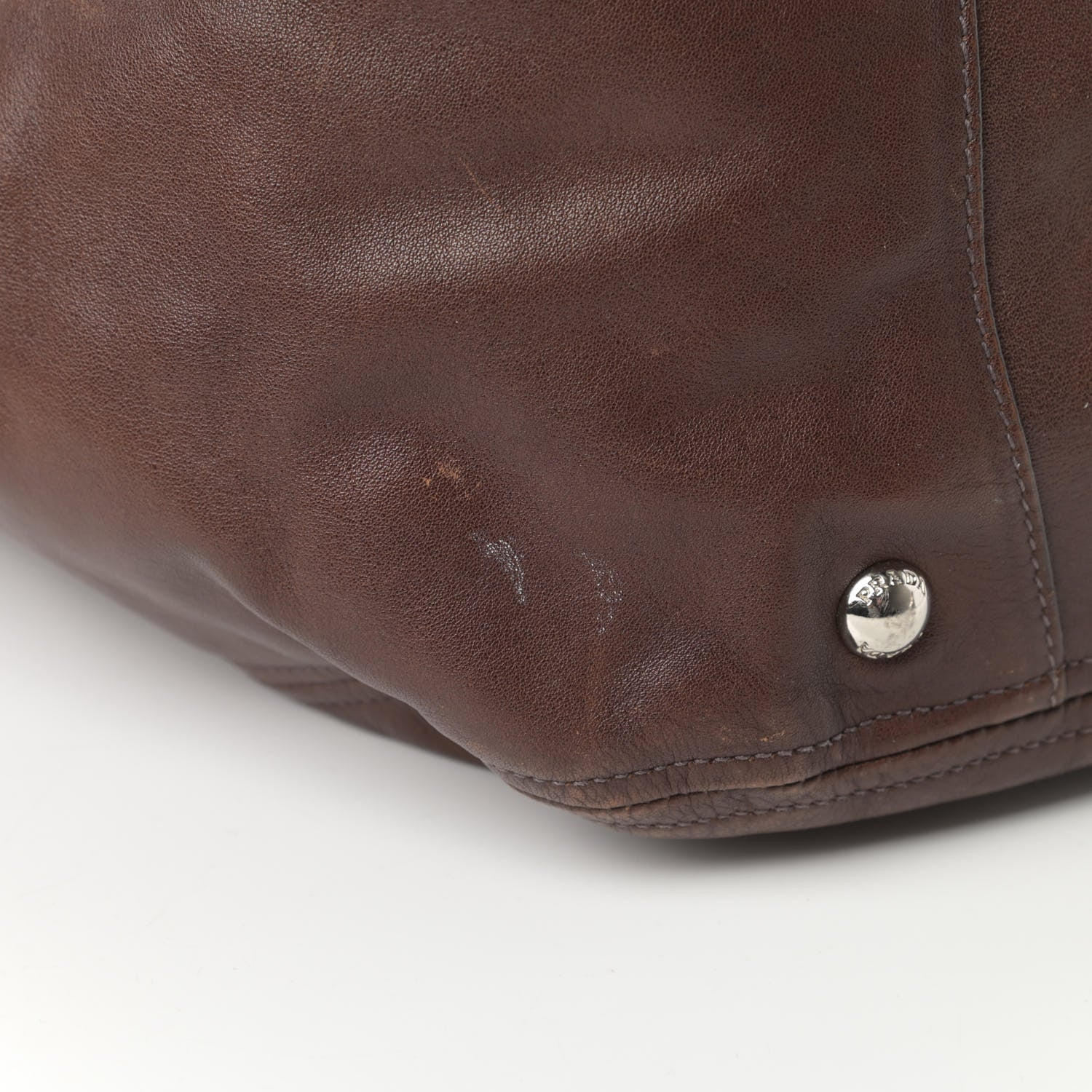 Prada Soft Calf Pleated Two Pocket Hobo Nocciolo 16 of 17