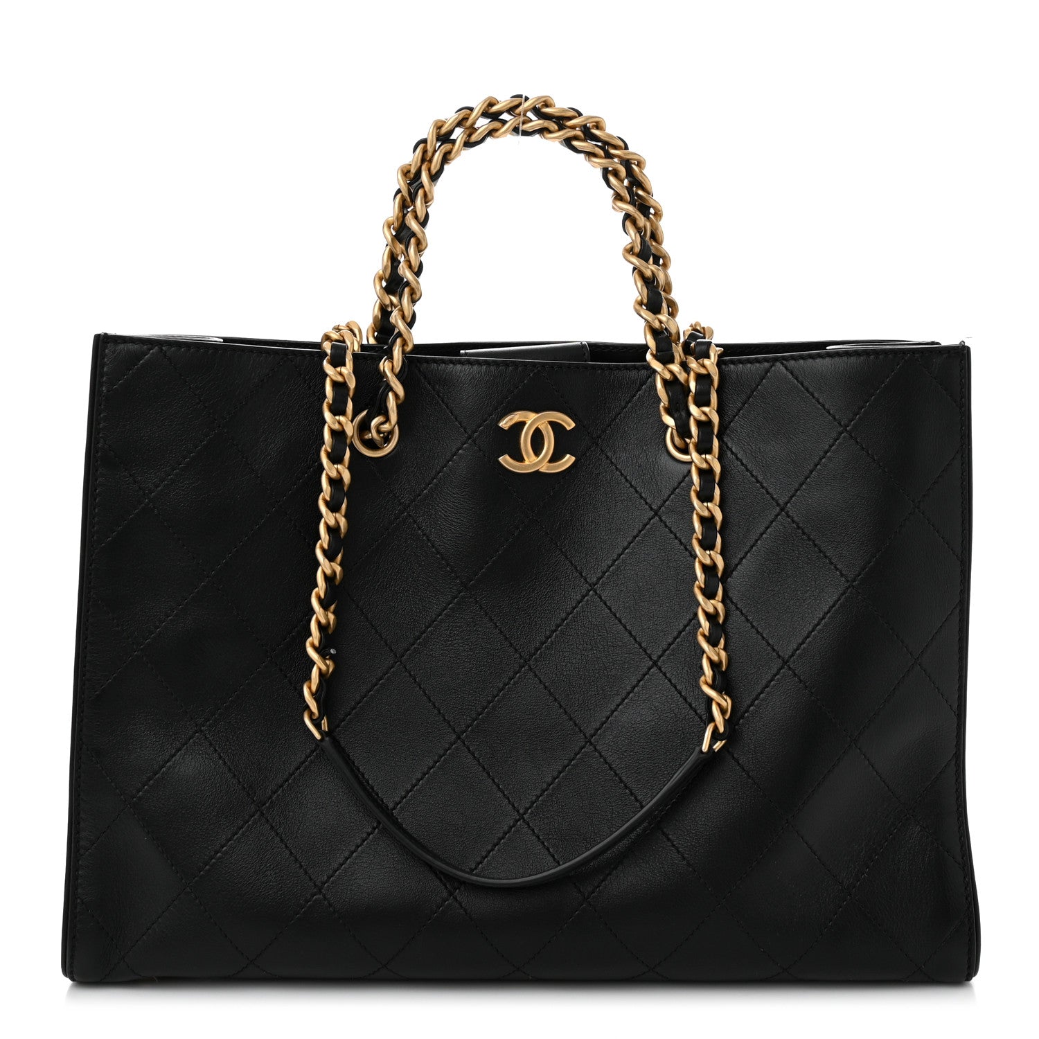 Chanel Calfskin Stitched Large Shopping Tote Black 1 of 11