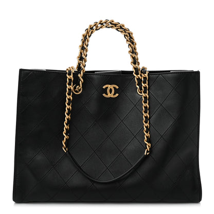 Chanel Calfskin Stitched Large Shopping Tote Black 1 of 11