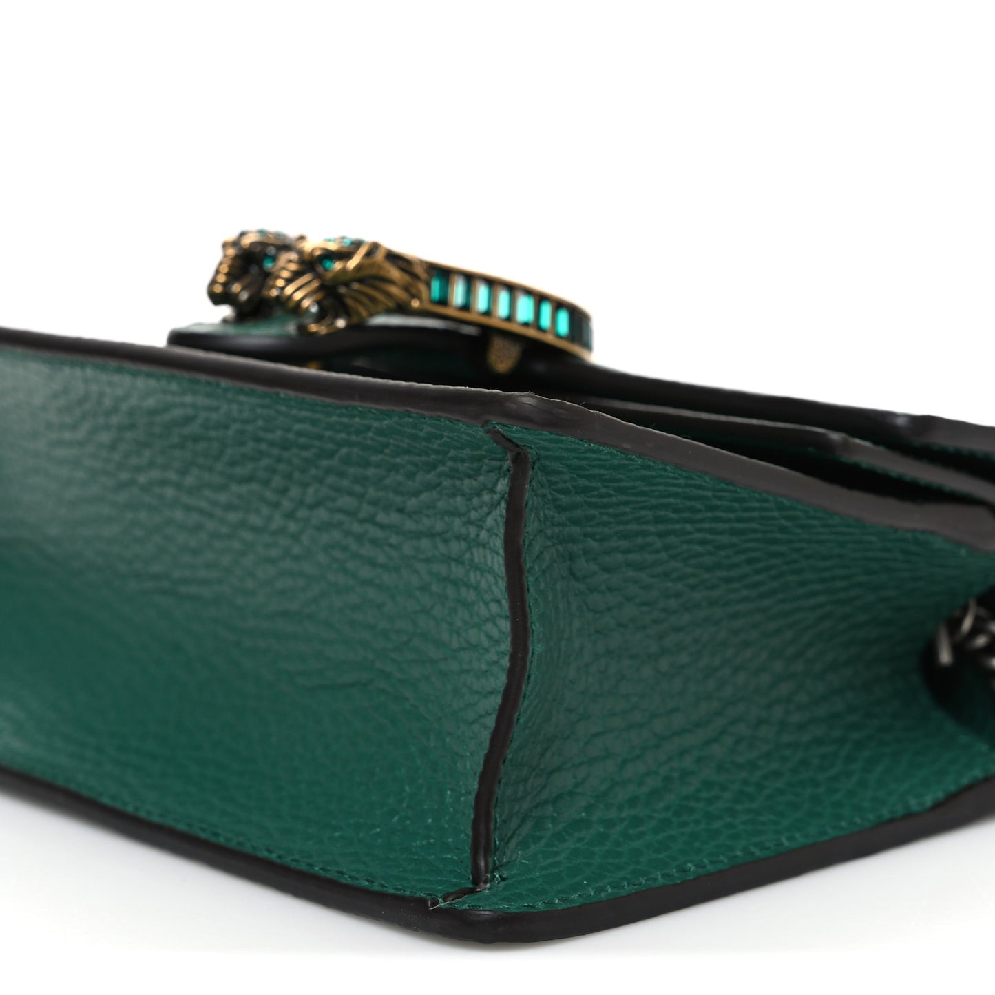 Dollar Calfskin Crystal Mini Dionysus Top Handle Bag Emerald