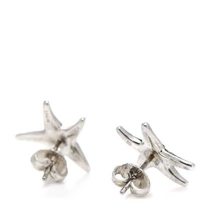 Tiffany Sterling Silver 15mm Elsa Peretti Starfish Earrings 3 of 4