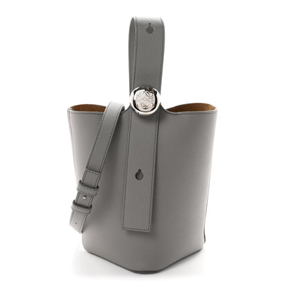Loewe Soft Grained Calfskin Mini Pebble Bucket Bag Pearl Grey 1 of 10