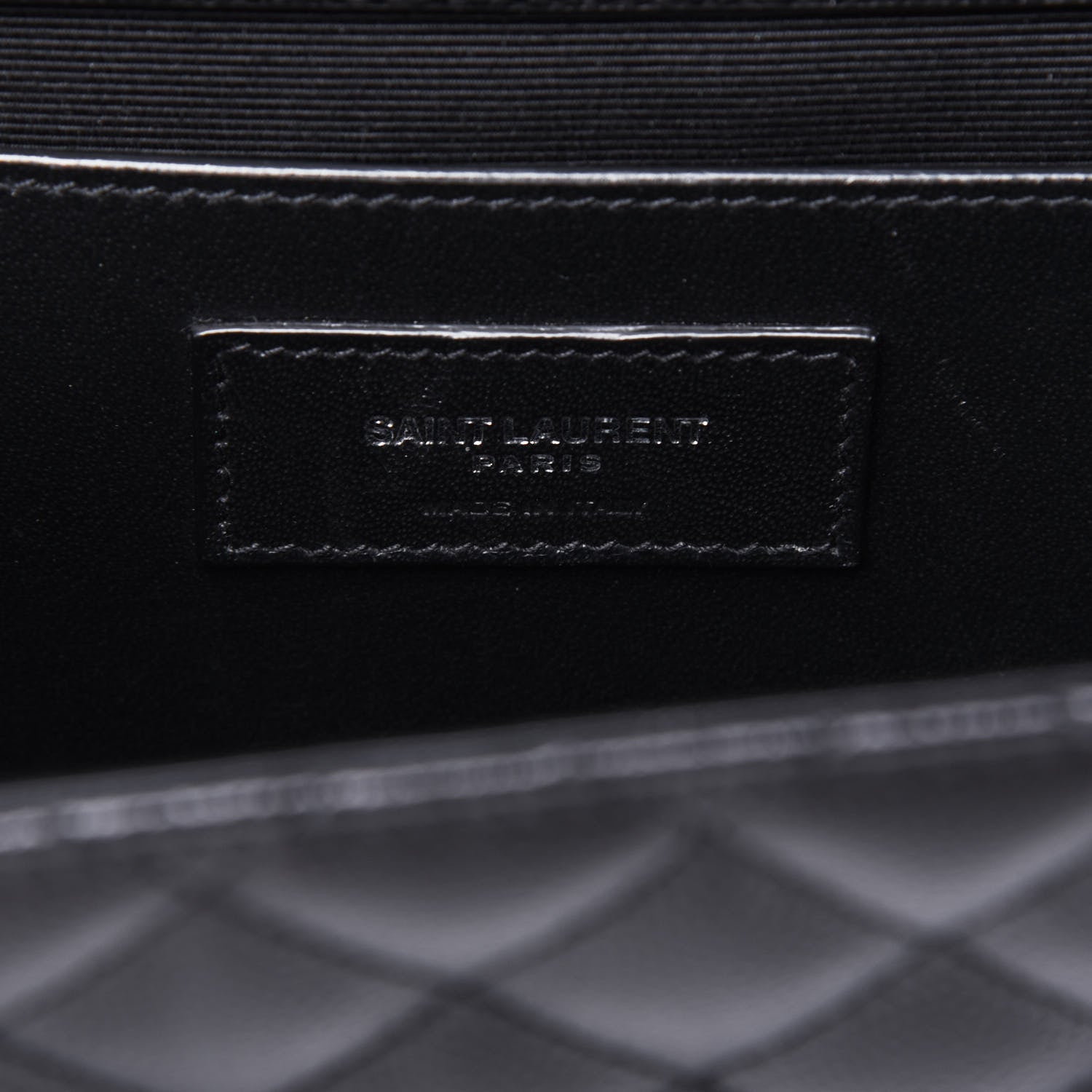 Saint Laurent Grain De Poudre Textured Mixed Matelasse Triquilt Medium Monogram Satchel Black 7 of 16