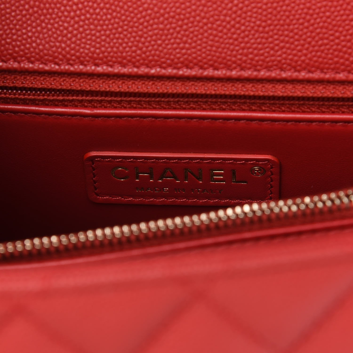 Chanel Caviar Quilted Small Coco Handle Flap Red 6 of 9
