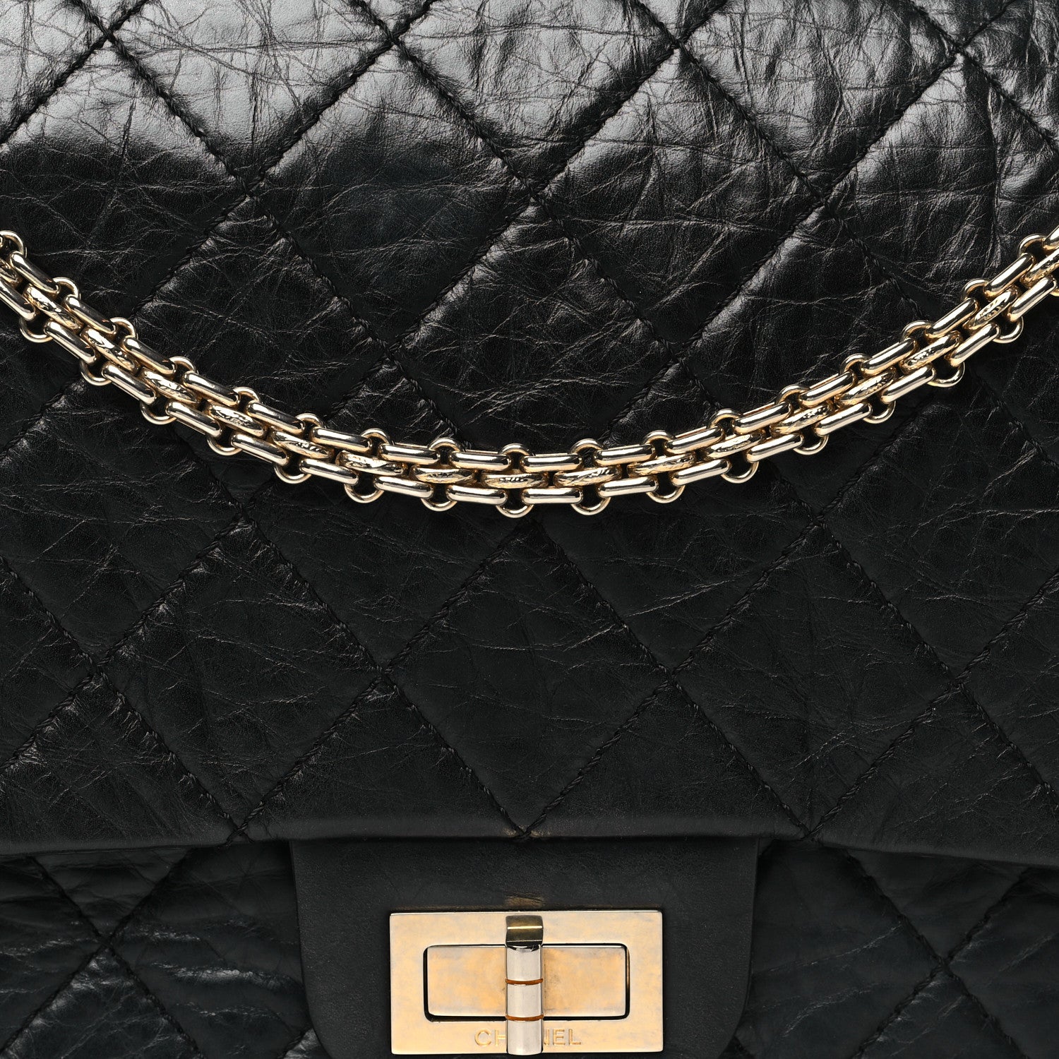 Chanel Aged Calfskin Quilted 50th Anniversary 2.55 Reissue 227 Flap Black 9 of 12