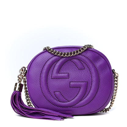 Gucci Pebbled Calfskin Mini Soho Chain Bag Shine Purple 1 of 4
