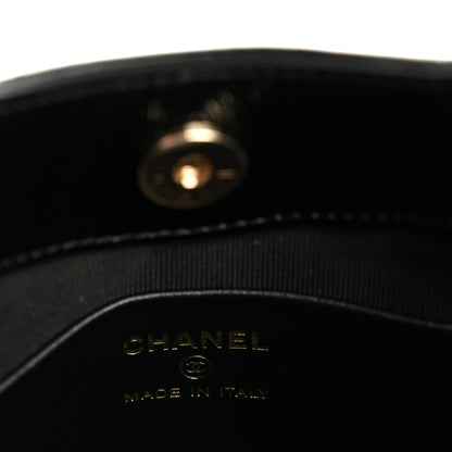 Chanel Shiny Crumpled Calfskin Quilted Nano 31 Shopping Bag White Black 6 of 11