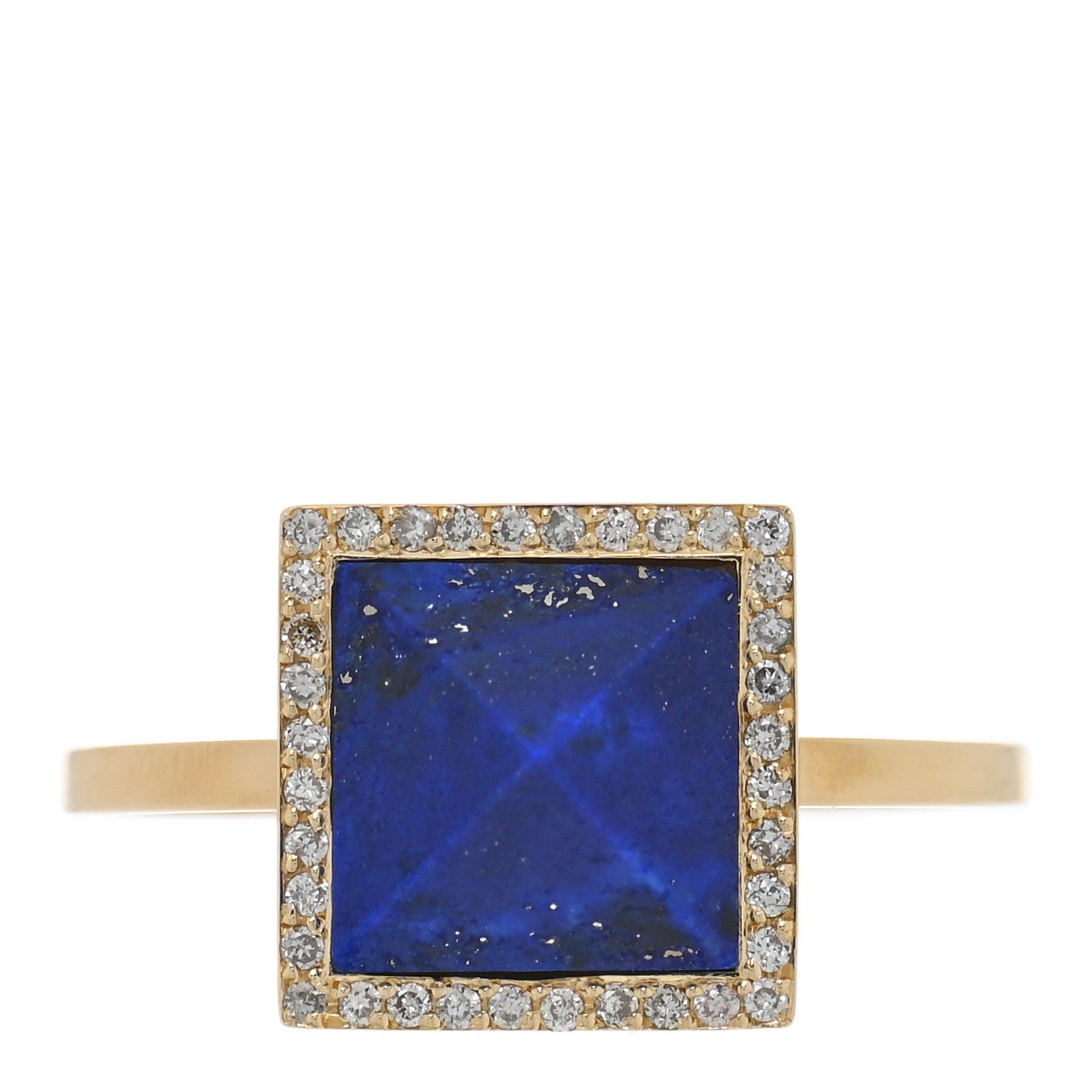 Jennifer Meyer 18K Yellow Gold Lapis Lazuli Pyramid Ring 54 7 1 of 4