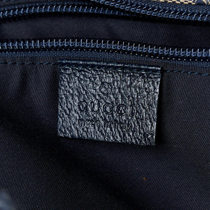Gucci GG Monogram Medium Web Handle Bucket Tote Navy Blue 6 of 10