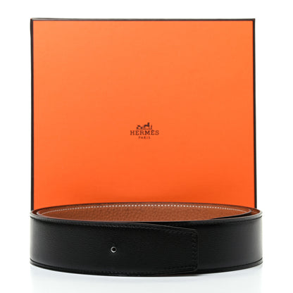Hermes Box Togo 32mm Belt Strap 90 Black Gold 6 of 6