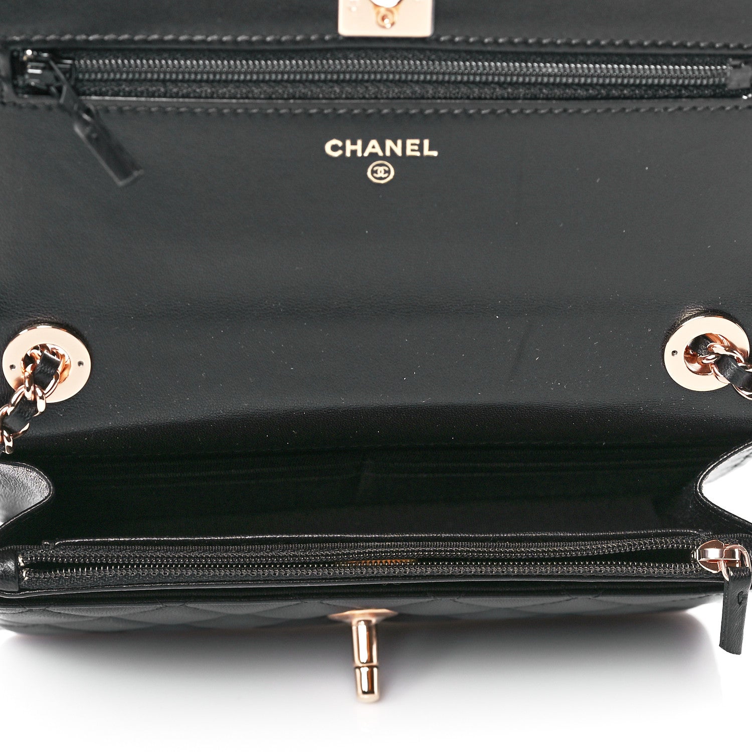 Chanel Lambskin Quilted Trendy CC Wallet On Chain WOC Black 5 of 12