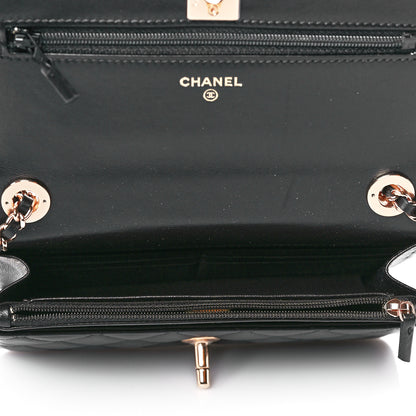 Chanel Lambskin Quilted Trendy CC Wallet On Chain WOC Black 5 of 12
