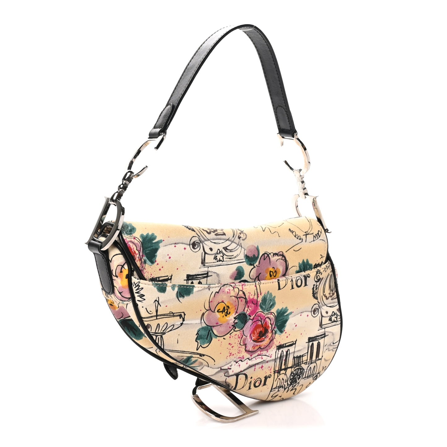 Canvas Paris 50s Saddle Bag Multicolor