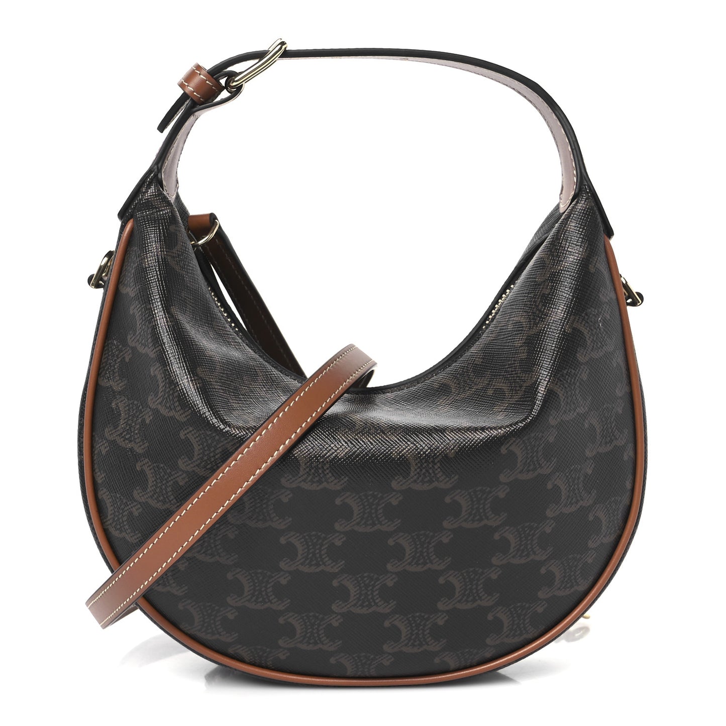 Calfskin Triomphe Canvas Teen Lulu Shoulder Bag Tan