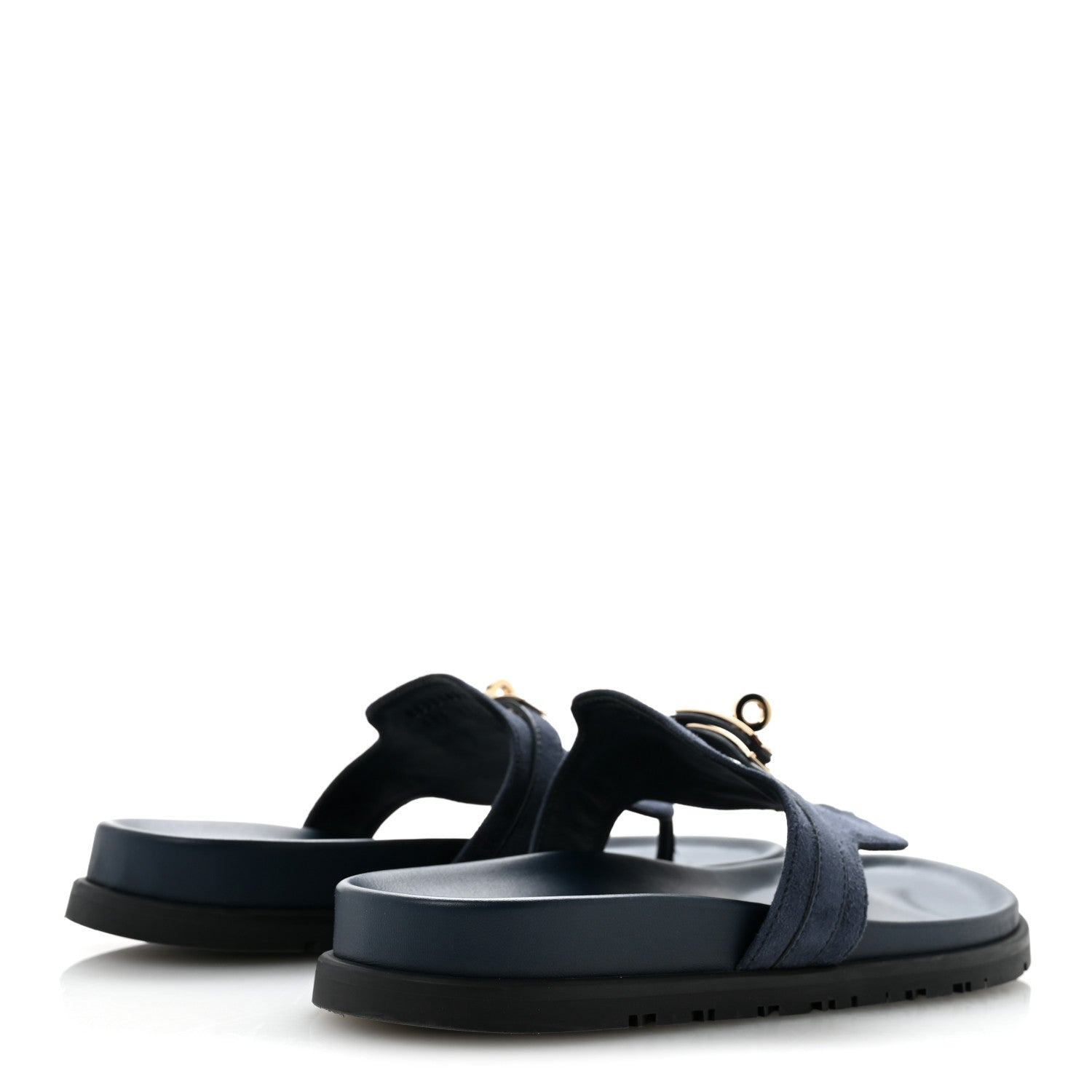 Hermes Suede Goatskin Womens Empire Sandals 39.5 Bleu Celeste 5 of 10