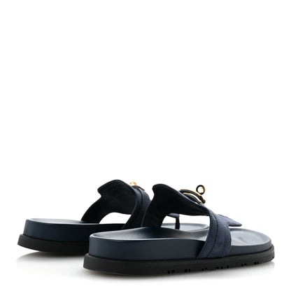 Hermes Suede Goatskin Womens Empire Sandals 39.5 Bleu Celeste 5 of 10