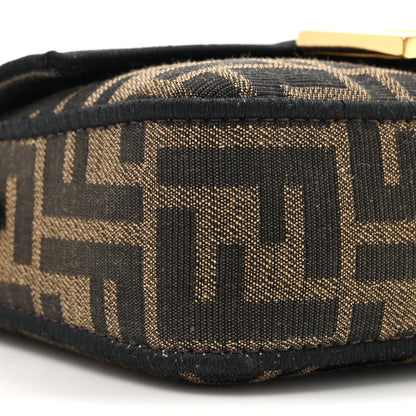Fendi Fabric Jacquard FF 1974 Mini Baguette Tobacco Moro Black 9 of 10