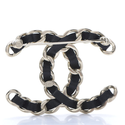 Chanel Lambskin Chain CC Brooch Black Gold 3 of 5