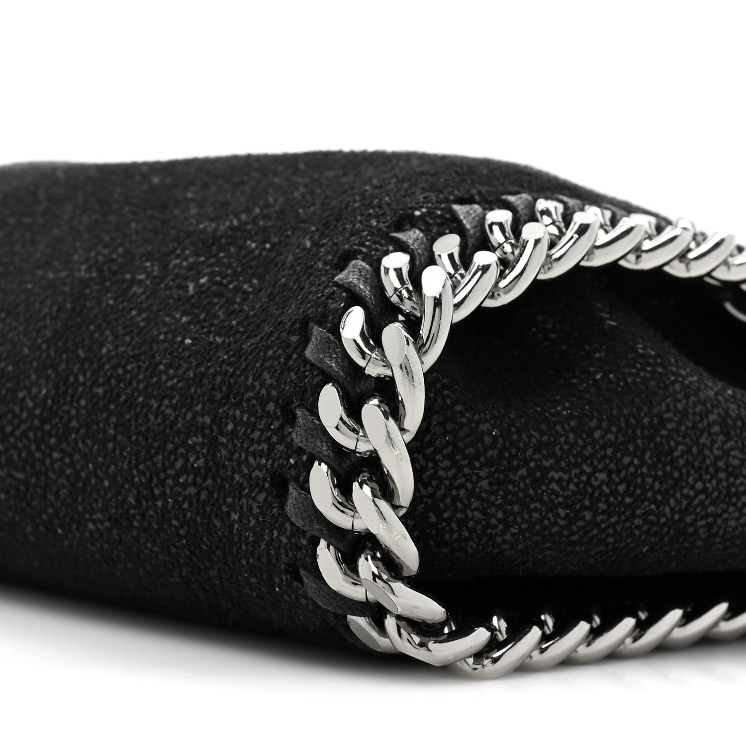 Stella McCartney Shaggy Deer Mini Falabella Fold Over Tote Black 7 of 8