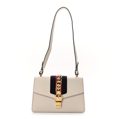 Gucci Calfskin Small Sylvie Shoulder Bag Off White 1 of 10