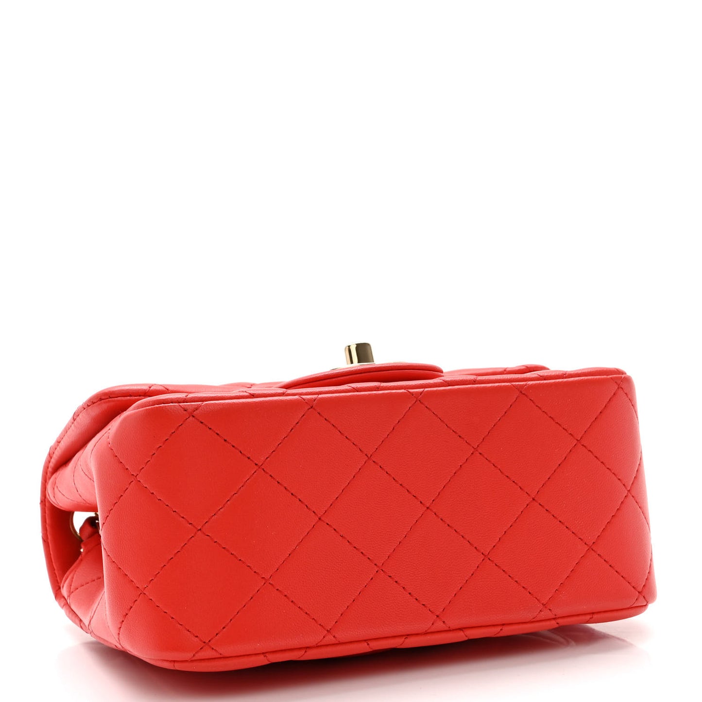 Lambskin Quilted Mini Square Flap Red