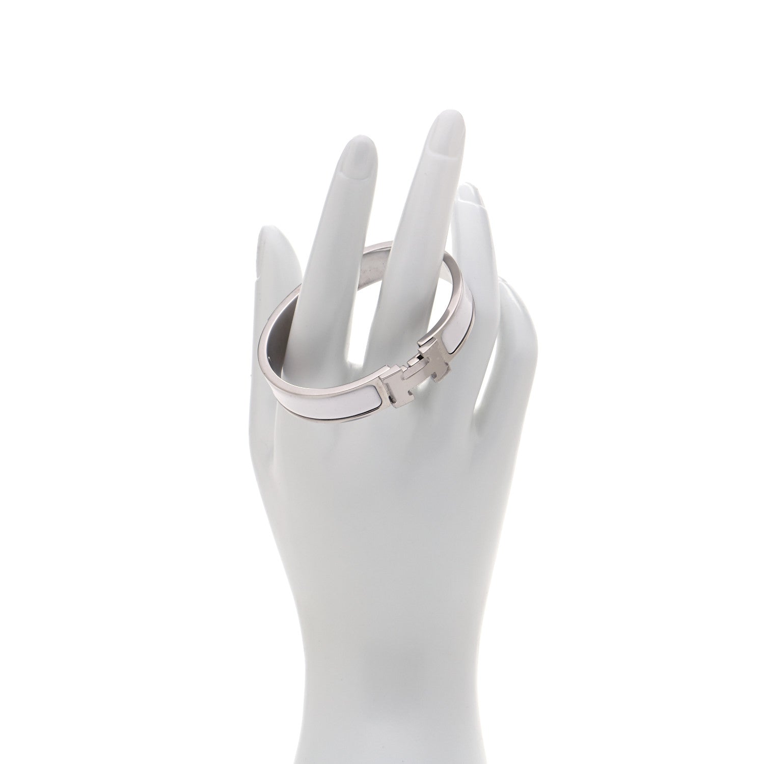 Hermes Enamel Narrow Clic Clac H Bracelet PM White 2 of 7